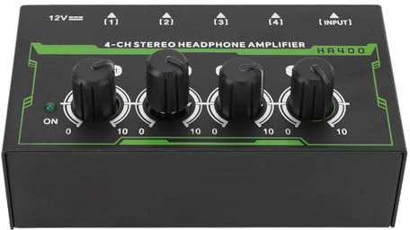 AMP de Auriculares, Conector de 1/4 Pulgada Alta Potencia Amplificador Auriculares Control Volumen Individual para Aplicaciones Estudio y Etapas (Enchufe de la UE)