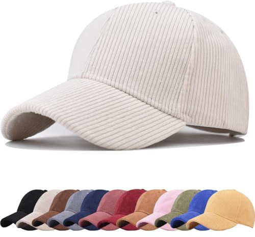 DURINM Cappellino da Baseball Classic Unisex Cappello da Sole in Velluto a Coste Regolabile con Visiera Curva Berretto per Sport Caldi Berretti Invernali da Baseball Donne