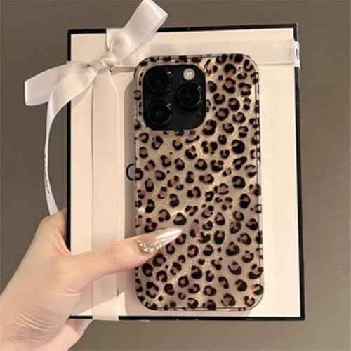 Reownest Coque pour iPhone 12 Pro Max, Mignonne Vintage Motif de Léopard Guépard Design, Souple Pailletée en TPU Antichoc et Imperméable Étui de Protection pour Femmes et Filles-Or