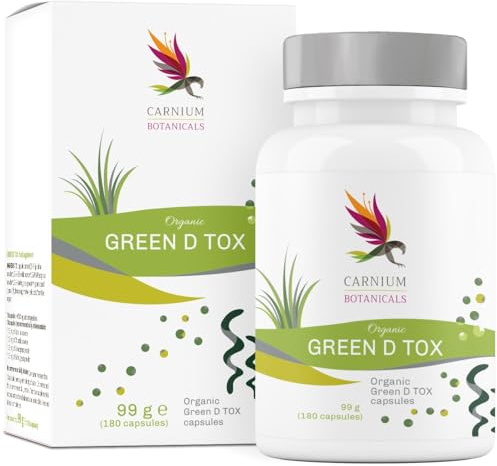 Carnium Botanicals Green D TOX – Spirulina e Clorella con Erba di Grano e Orzo – Superfood Naturale con Clorofilla e Antiossidanti – Integratore Alimentare Detox Fegato e Intestino – 180 Capsule
