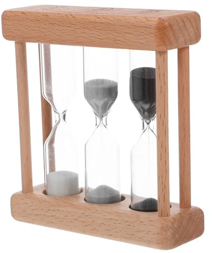 NUOBESTY Clessidra in Legno Timer da Cucina 1-3-5 Minuti Set Orologio a Sabbia Decorativo Silenzioso per Cottura Bollitura Uova e Meditazione Accessorio Multifunzione per Cucina e