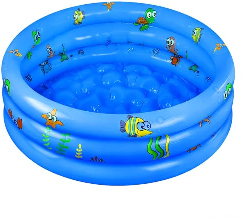 Piscina Hinchable Infantil ø 100 cm,Piscina Inflable Pequeña para Niños,Piscinas Infantiles para Niños,Piscina Hinchable Familiar de 3 Anillos para Familia Exterior Jardín Patio Interior Agua Juego