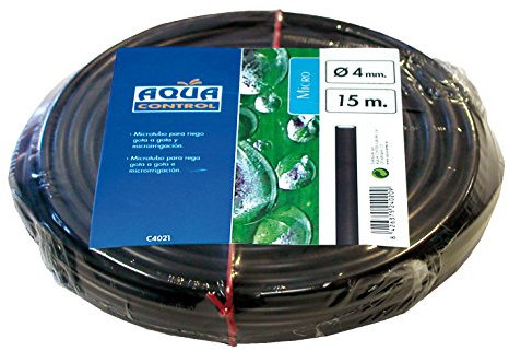 Aqua Control C4021 - Rollo de 15m de micro tubo de 4mm para riego por goteo