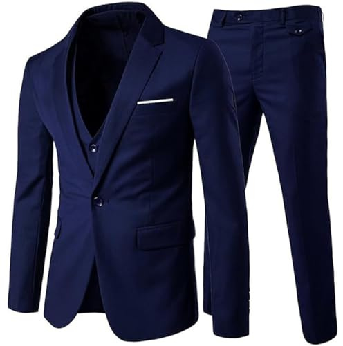Allthemen Herrkostym 3 delar slim fit kostymer business bröllop män