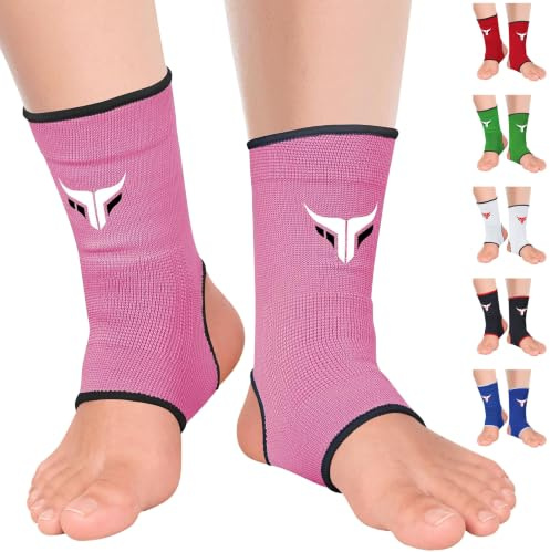 Mytra Fusion Supporto per caviglia Supporto per caviglia traspirante MMA, Muay Thai, palestra, supporto per caviglia da boxe con bendaggio da combattimento (Pink, L/XL)