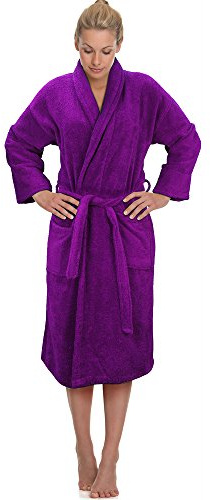 Purple Bathrobe UNISEX shawl collar Terry Towel 100% COTTON UNISEX Stars & Stripes brand Bathrobe S/M