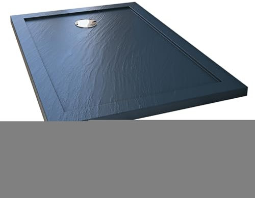 Idralite Plato de Ducha 70x170x4cm Rectangular Acrílico Borde Realzado Antracita Efecto Piedra Mod. Flower