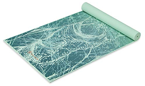 Gaiam Yoga Mat Classic Print Non Slip Exercise & Fitness Mat for All Types of Yoga, Pilates & Floor Workouts, Whirling Whisper, 4mm