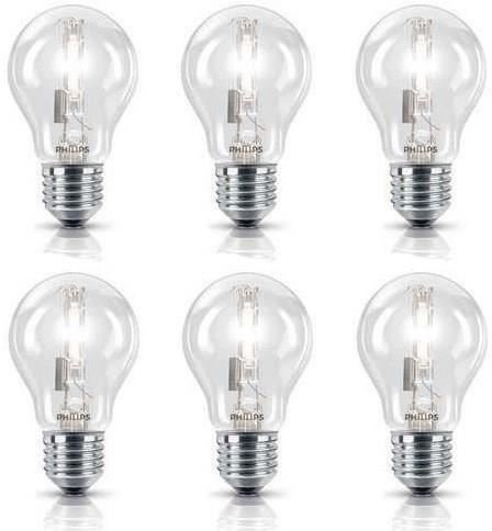 Philips A55 - Bombilla halógena clásica (casquillo E27, 105 W, 240 V, 6 unidades)