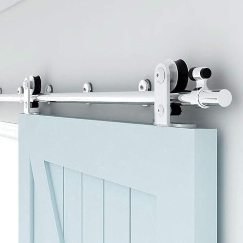 TSMST 167CM (5.5FT) Rostfritt Stål Skjutdörr Hårdvarukit, Skjutdörrsbeslag, Skjutdörrsystem, Glidande Ladugård Dörr Hårdvara Kit - T