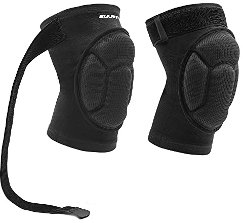 EULANT Rodilleras Flexibles con Cinturón Ajustable (1 Par), Protectores de Rodillas para Voleibol Baloncesto Balonmano Fútbol Ciclismo Marciales Artes Danza Libre Correr Esquí Muay Thai Trabajo