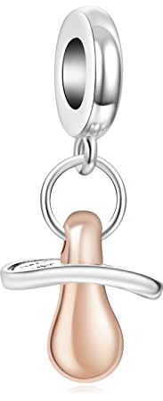 Annmors Baby Pacifier Dangle Charm Argent Sterling 925 Femmes Perles Charm Pendentif Breloque avec 5A Zircone Compatible pour Européen Bracelets Collier,Christmas Gifts for Family/Lover/Friends