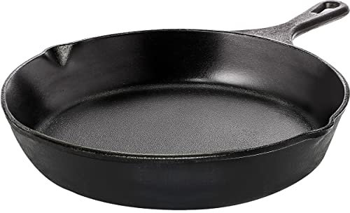 KICHLY Vorgewürzte Gusseisenpfanne - Gusseisen Bratpfanne - 8 zoll (20 cm) Gusseisenpfanne rund - Gusseisenpfanne - Eisenpfanne für Herd und Grill