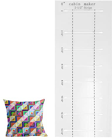 Rianpesn Log Cabin Quilt Template - Clear Grid Quilt Rulers for Quilting,Quilting Rulers Ruler Sewing Pattern Ruler Template Patchwork Sewing Tool