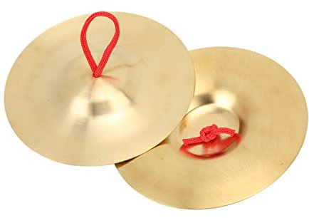 Mokernali 2 Stück Messing-Handbecken, 14,7 cm Bauchtanzinstrument, Messing-Crash-Becken-Paar, Schlaginstrument-Lehrmittel, Spielzeug, Vielseitiges Crash-Becken, Crash-Becken Für Kinder Und Erwachsene