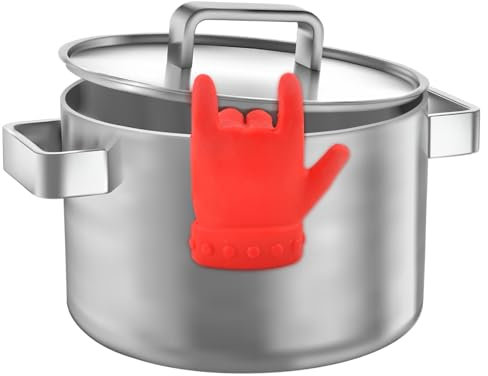 BRISKORE Rock Hand Kochlöffelhalter Topf-Deckelhalter Küche Rockige Löffelablage Silikon Coole Küchenhelfer & süßes Küchenzubehör,Silicone Utensil Rest,Spoon Holder,Halter für Kochlöffel,BPA-Freie