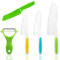 XIANGLONGY 5 Pièces Couteau Cuisine Enfant, Couteau pour Enfant non Coupante en Plastique, Couteau pour Enfant avec Bord Dentelé pour Couper et Cuire des Fruits ou Légumes