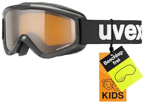 uvex speedy pro - Gafas de esquí para niños - filtro categoría 2 - tintadas para realzar el contraste - black sl/lasergold - one size