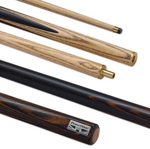 POWERGLIDE EXIOS Ash 2 Pezzi 50/50 snodato Stecca da Biliardo o Biliardo | Fusto in Frassino | Testa impiombata a Mano | 538,6 g | Dimensioni Standard 144,8 cm | Punta 9,5 mm
