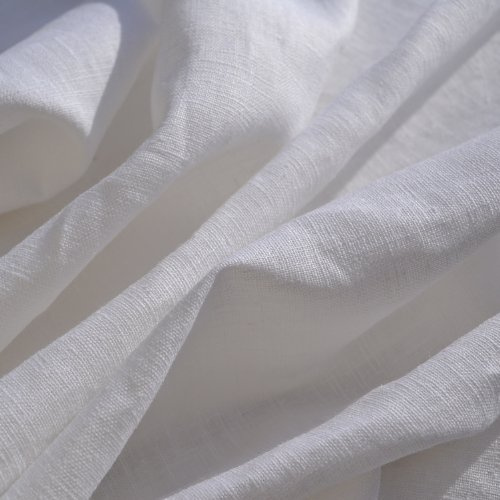 Tessuto di lino - tinta unita - bianco | 100% puro lino | altezza: 137 cm (1 metro), a metro / metraggio