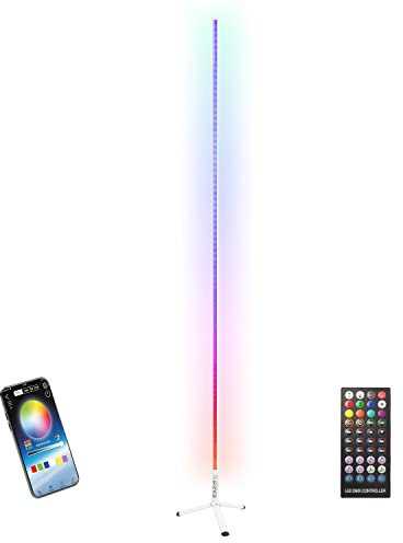 Ibiza - MAGIC-COLOR-STICK-1.5WH - RGB LED TUBE auf Stativ mit 17 Modi: 5 Multicolor-Effekte, 5 Sound-Modi, 7 feste Farben, für Spiele, Musik und Filme - Weiß