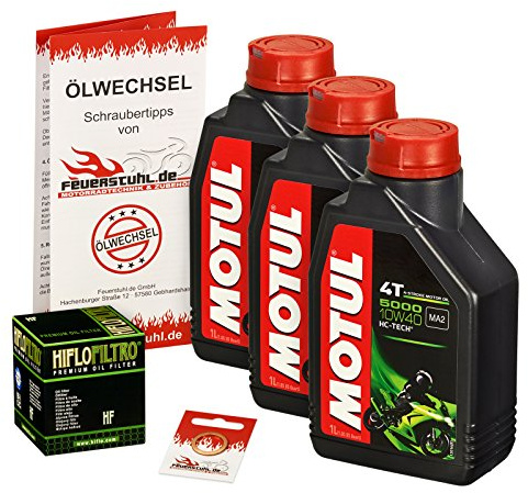 Motul 10W-40 Öl + HiFlo Ölfilter für Honda Shadow VT 750 C2S/C2B, 10-15, RC53 - Ölwechselset inkl. Motoröl, Filter, Dichtring