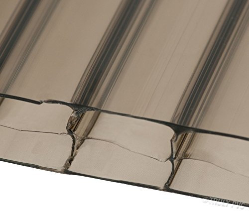 Bronze, 600m x 2.5m (Width x Length) 16mm Multiwall Polycarbonate Sheets Poly Plastic Roof Panel for Lean-to Canopy Conservatory