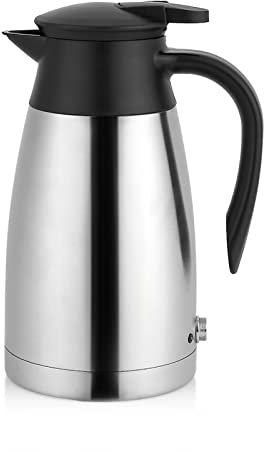 1000ml Auto Wasserkocher Edelstahl, 24V Reisewasserkocher Wasserkessel mit Zigarettenanzünder Heizbecher, Heizbecher für Kaffee Getränke Elektrischer Wasserkocher