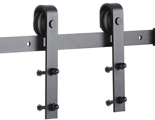 YORKING Sliding Barn Kit 5FT 152cm Sliding Door Track kit Hardware Steel Roller Sliding Rail Barn Closet System Home Kit Metal Parts Set for Single Wooden Door