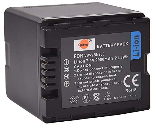 VBN260 DSTE - Batteria di ricambio compatibile per VW-VBN260 VW-VBN130 e Panasonic HC-X800, HC-X900, HC-X900M, HC-X910, HC-X920, HC-X920M, HDC-HS900