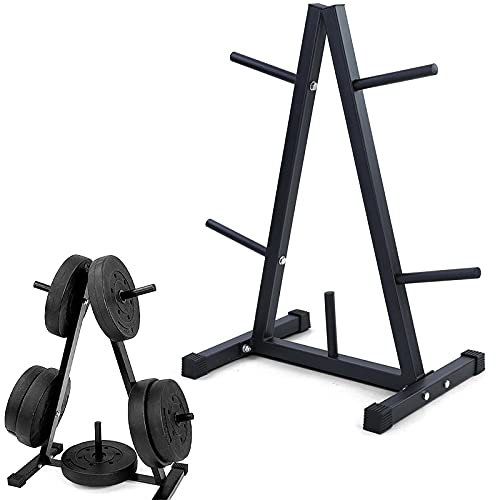 RAMROXX Hantelscheibenständer Gewichteständer mit 5 Ablagen Schwarz pulverbeschichtet