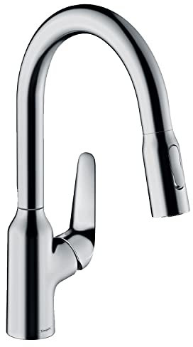 hansgrohe Focus M42 Mezclador monomando de cocina 180, Eco, 2 tipos de chorro, cromo, 71862000