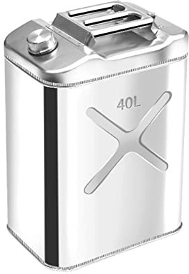 ZQKJLH Bidons Essence 10L-40L Acier Inoxydable Jerrican Essence Diesel Gaz Réservoir de Carburant avec Oil Pipe Seau à Essence en métal for Tracteur Camion Voiture Bateau Drone agricole (Size : 40l)