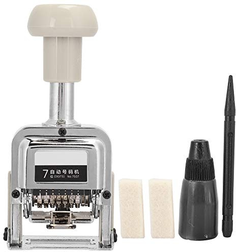 7 Digit Automatic Numbering Machine, Self Stamping Numbering Seal for Office and School Supplies, Professional Manual Numberer Stamp Business Numbering Tool