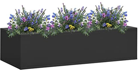 YITHOPI Fioriera da Ufficio,Espositore per fiori Traliccio ad Angolo Con scomparto Adatto per esterni, balcone, giardino, campagna Antracite 90x40x23 cm in Acciaio