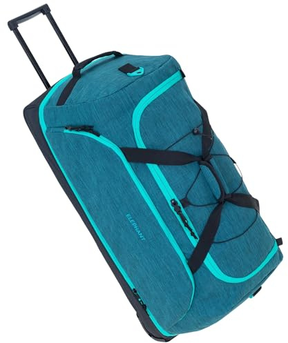 Elephant Trolley Reisetrolley Reisetasche Travel Trolley Cruiser 100-135 Liter Dehnfalte Wäsche Schuhfach flach verstaubar Reise Tasche (Grün-Türkis Petrol 13031)