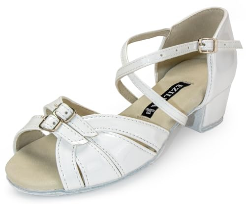 Latin Dance Shoes for Girls Salsa Tango Ballroom Pearl White