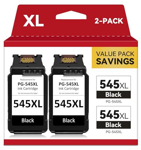 SUNPRINTZ 545 XL Schwarz, Druckerpatronen 545 Kompatibel für Canon 545, PG 545 Schwarz Kompatibel für Pixma TS3150 TS3151 TR4550 TR4551 MG2555s MG2550s TS3350 MX495 MX490 TS3450 MG3050 MG2950,2er-Pack