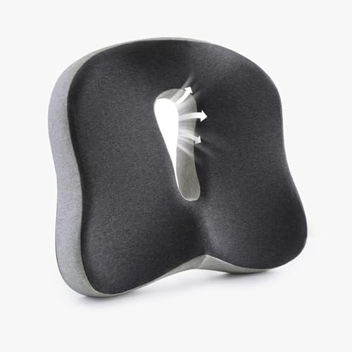Yolispa Coussin d'assise orthopédique, coussin d'assise ergonomique pour chaise de bureau, coussin coccyx pour voiture, bureau