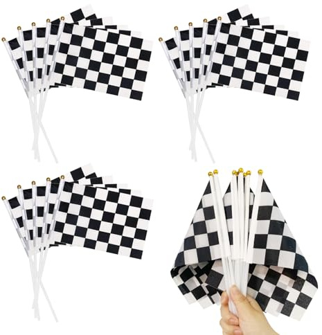 5 Partes De Banderas A Cuadros, Banderas De Olas De Conductores De Carreras, Accesorios De Fiesta, Arreglo De Escena De Fiesta, Decoración De Fiestas