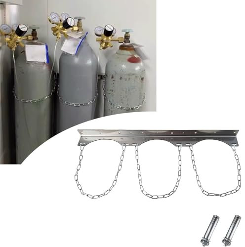 YXXSDP Support de Cylindre gaz Réservoir D’Azote Titulaire pour Fourgon-contenir 3 Bouteilles, Argon/Oxygène/Co2 Tank Détenteurs pour Plusieurs Réservoirs, Montage Mural Bouteille De Gaz Parenthèse