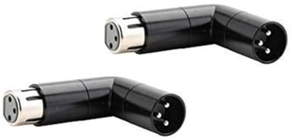 JANZU Adattatore Angolare XLR Ruotabile da 2 Pezzi Adattatore Microfono XLR con 4 Posizioni Angolari Regolabili