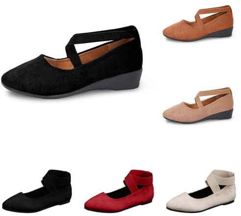 Générique Ballerines Femme Petit Talon, Confortable Confort Chic Chaussures Pieds Larges Plates Chausson Ballerine Femme, De Danse Compensées Sexy Chaussure Souples Pantoufle