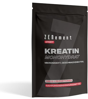 Creatina monohidratada en polvo 100 g - calidad micronizada - óptimamente dosificada - creatina pura sin aditivos - creatine monohydrate 100% vegana - para 29 días.