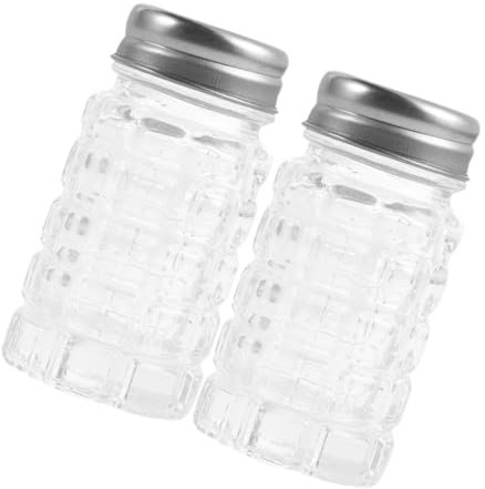 GLEAVI 2pezzi Vasetti in Vetro Per Condimenti Saliere e Pepiere Da Per Conservare e Spezie in Cucina