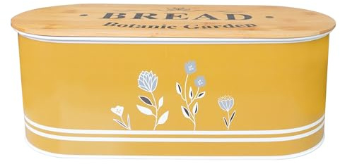 SiXsigma Sports Bread Bin For Kitchen Counter - Airtight Metal Bread Storage Box Tin With Lid Container For Loaves & Pastries - Ideal Home And Kitchen Christmas Gifts For Women (MT-FY-BB)