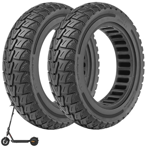 Prodrocam 60/70-6,5 Vollreifen für Xiaomi 5/5 Pro / 5 Max Elektroroller 10 x 2,5 Vollgummireifen für Ninebot Max G30/G30D/G30D2 Roller, 10 Zoll Solid Reifen Vorne/Hinten (Schwarz-2 Stück)