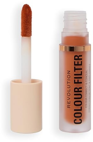 Revolution Colour Filter Correcting Concealer, Corrector de Color de Alta Cobertura Modulable con Acabado Mate Suave y Larga Duración, Vegano, Orange, 4 g