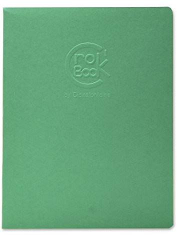 Clairefontaine 6033C Cahier Piqué Crok'Book - 24 Feuilles Papier Dessin Blanc 17x22 cm 90g - Format Portrait - Couleur de Couverture Aléatoire - Couverture Souple Personnalisable
