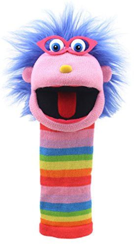 The Puppet Company - Gloria Sockettes Hand Puppet - Knitted Glove Puppets for Kids & Adults, Interactive Toy with Squeaker, Fun Puppets Show Theatre for Children & Toddlers, 38 cm